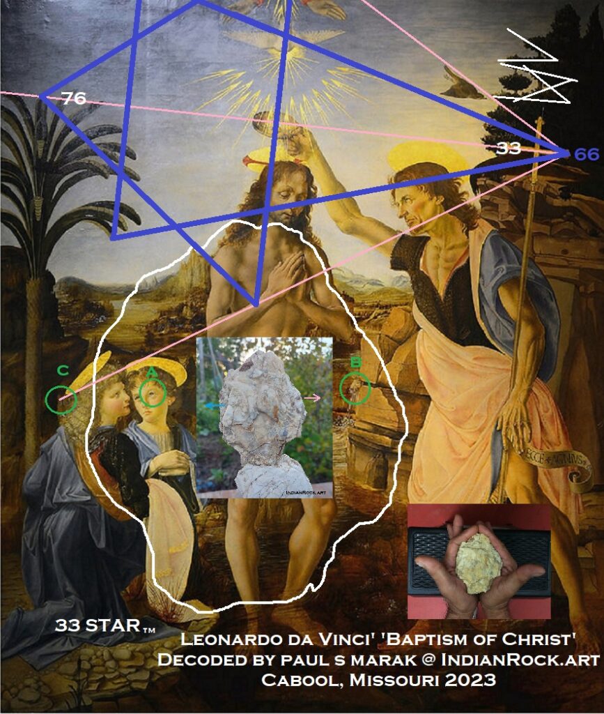 IndianRock.art decoding Leonardo da Vinci' 'Baptism of Christ'